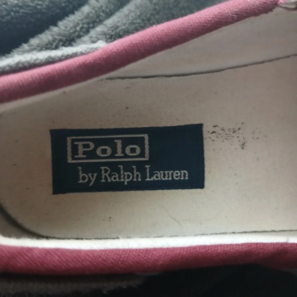Polo‎ Ralph Lauren Lander P Boat Shoes 9D Burgundy Canvas Preppy Deck Sneakers